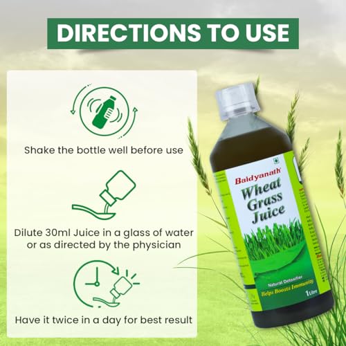 Baidyanath Wheatgrass Juice 1 Litre, Natural Detoxifier, Herbal Juice Helpful to boost Immunity, Blood Purification, Improves Digestion and Metabolism, 1000ml (Pack of 1) - Image 5