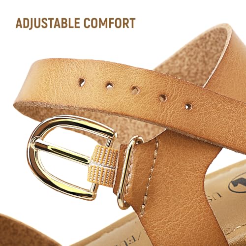 Image of Girls Sandals Wedge Platform Open Toe Sandals Ankle Strap Summer Heels Dress Shoes for Little Big Kid