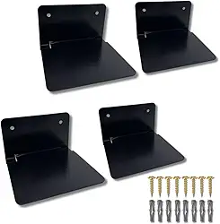 Kit 4 Prateleiras Suporte Suspenso Para Livros Invisível (Preto)