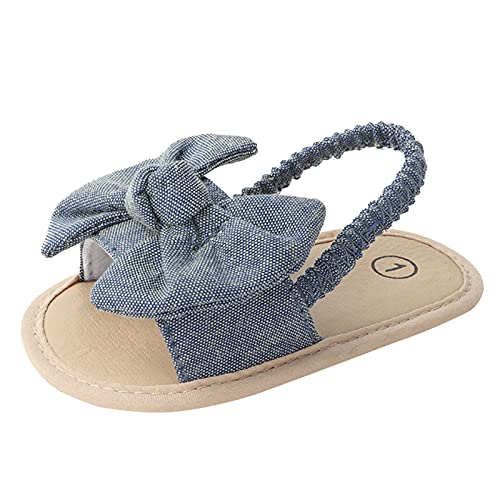 Baby Infant Boy Girl Sandals Shoes Newborn First Walkers Crib Shoes Prewalker Flat Shoes (Dark Blue, 6-9 Months)