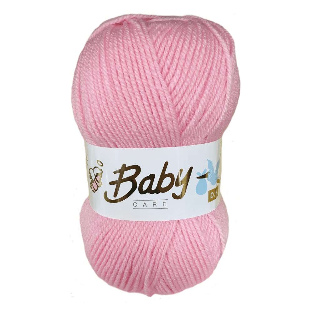 Woolcraft Babycare Baby Wool/Yarn 100g Balls, DK Double Knit (Candy Pink)