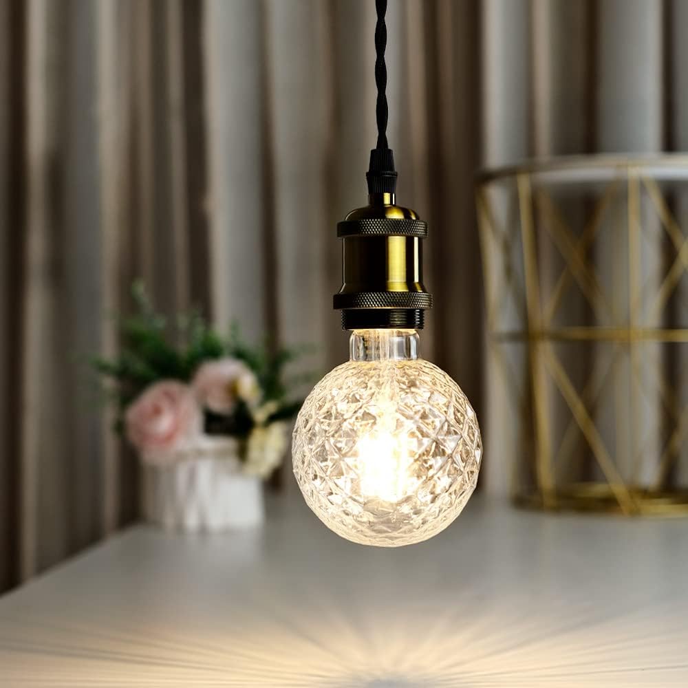 Edison Bulbs 2700K Vintage Led Bulb 4W Not Dimmable Specialty Decorative Light Bulb E26 110-130V (Crystal)