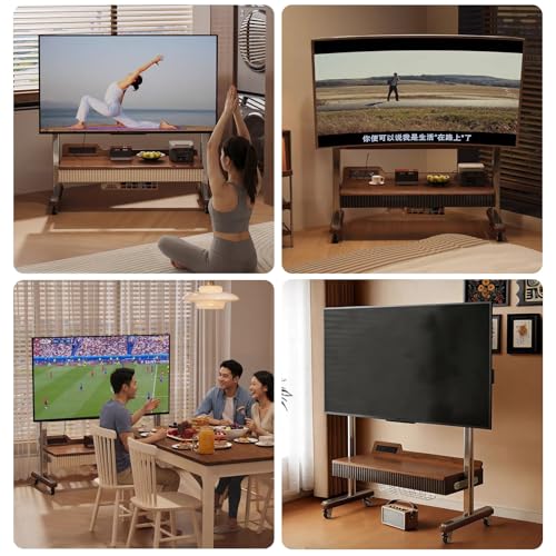 Soporte móvil para TV 40-85 pulgadas con estante y ruedas miniatura 3