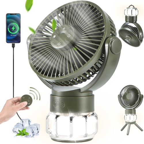 Camping-Fan-Battery-Powered-Fan-with-LED-Lantern-10000mAh-Portable-Camping-Fan-for-tents-8H-Timer-270Rotation-Rechargeable-Fan-Battery-Operated-Fan-USB-Desk-Fan-Beach-Fan-with-Hook