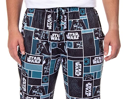 Star Wars Mens' Movie Film Logo Darth Vader Helmet Sleep Pajama Pantss3