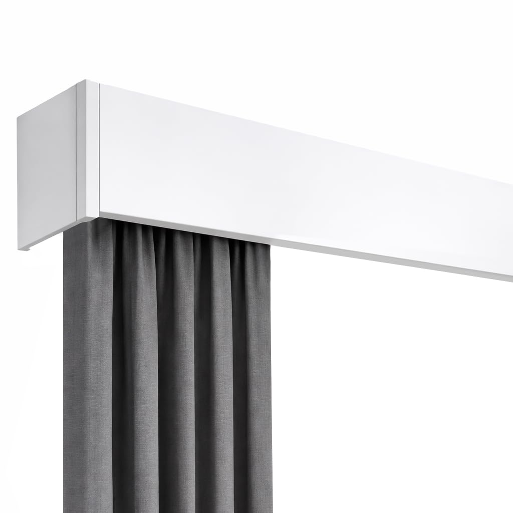 ZSHINE Three-in-One Curtain Single Track Rod and Valance and Light Belt Optional Wall Mounted for Living Room Bedroom Room Divider