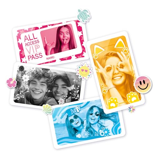 Photo Creator Instant Print Camera 2.0 Fotopapier Nachfüllset, glänzendes Fotopapier, 100 Bilder, 2 Stickerbögen, ab 8 Jahren