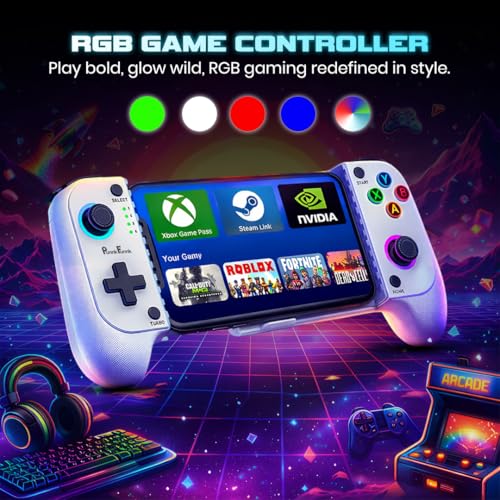 Image of PunnkFunnk Gaming Controller Lite Wireless Bluetooth Gamepad for Android, iOS, PC & Smart TV with Turbo Function, Ergonomic Grip, Rechargeable Battery (GX Pro White)