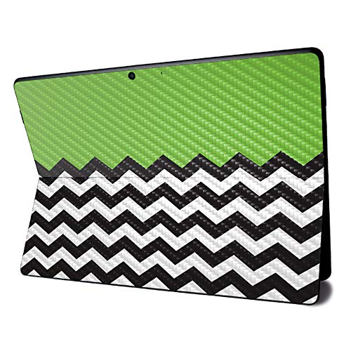 Image of MightySkins Carbon Fiber Skin for Microsoft Surface Pro X - Lime Chevron | Textured Carbon Fiber Finish | Easy to Apply, Remove, and Change Styles | Made in The USA