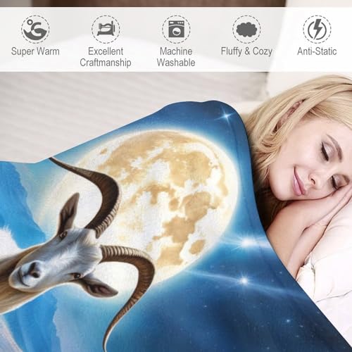 Couverture polaire chèvre 100x130cm contre les nuits fraîches