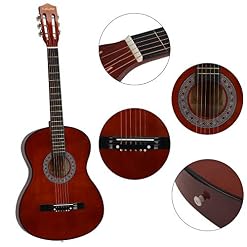 Dawoo Guitare Acoustique 38 Pouces, Ensemble Guitare Débutant Music Lovers (Marron) - Les Beatles, Paul McCartney, John Lennon, RIngo Starr, George Harrison Dawoo Guitare Acoustique 38 Pouces, Ensemble Guitare Débutant Music Lovers (Marron) – Image 2