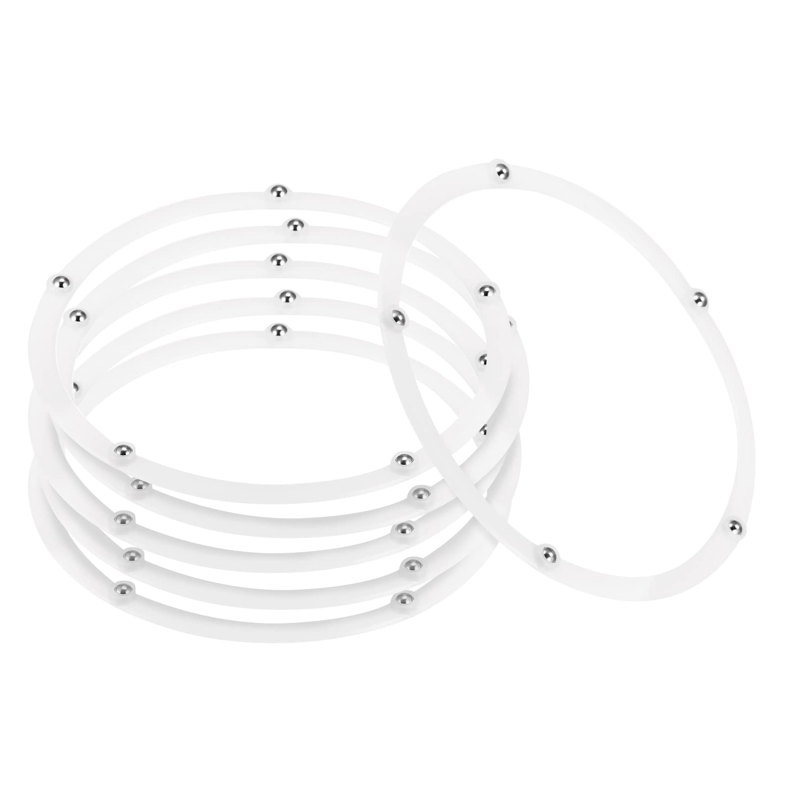 6inch Rotating Swivel Stand with Steel Ball Bearings Annular Lazy Susan Base Turntable for Kitchen Corner Cabinets, 150 x 131mm White Pack of 6