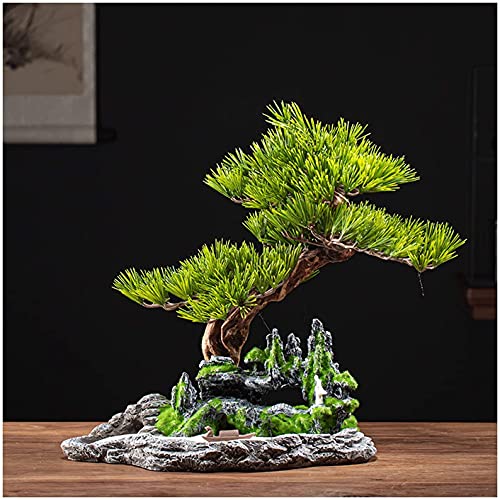 LSHAOBO Árbol de simulación de bonsái artificial, decoración de plantas falsas en maceta, decoración del hogar, exhibición de escritorio, decoración de jardín zen (color: C)