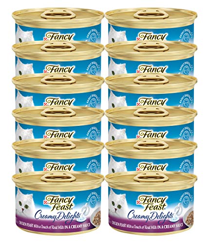Fancy Feast Purina Creamy Delight Chicken Feast with a Touch of Real Milk in A Creamy Sauce (12-CANS) (NET WT 3 OZ Each)