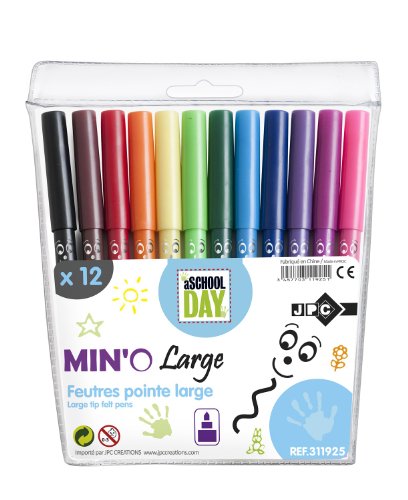 Feutres MIN'O JPC pointe moyenne 4 mm feutre coloriage enfant assorti lot 6