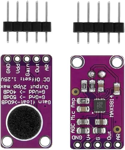 GERUI 2 Stück MAX9814 AGC Microphone Amplifier Board Compatible with Arduino