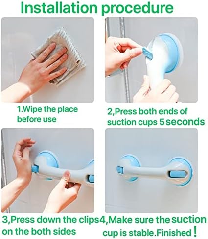 Miniatura 4 de Mango de ducha de 12 pulgadas, barras de agarre de succión para ancianos, personas mayores, discapacitados, discapacitados, productos de asistencia