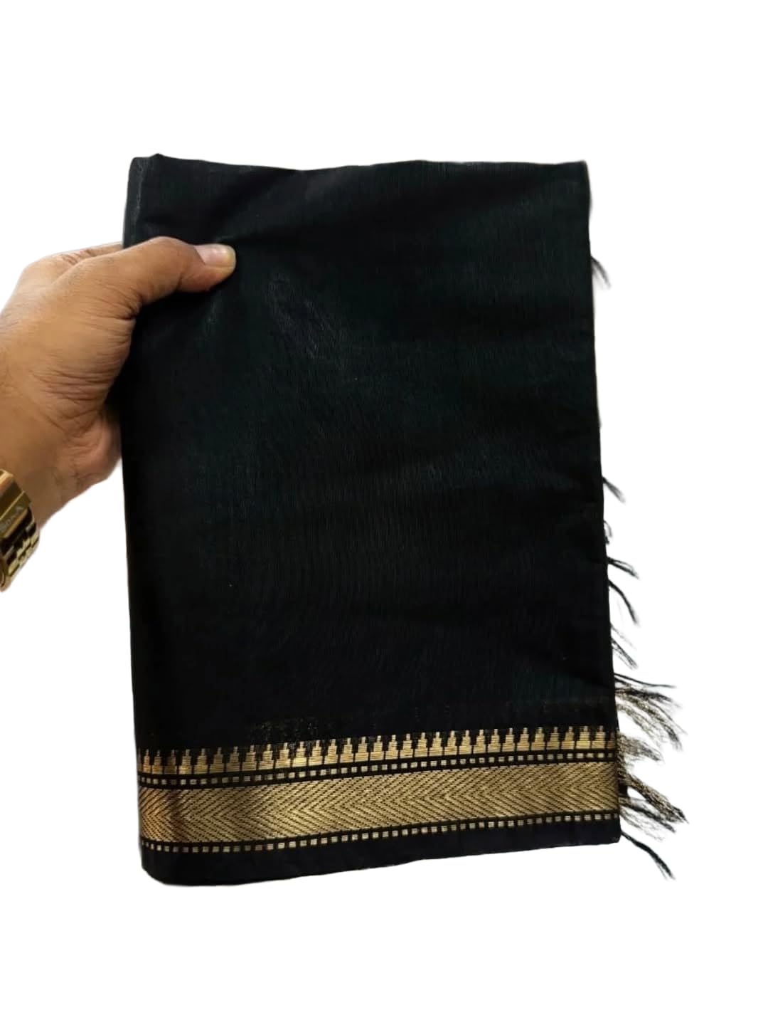 Mangalagiri Silk Sarees for Women with Gold Zari Weaving Border | Mangalagiri Pattu Saree | Soft Silk Ethnic Wear for womens | Free Size (pack of 1)-image-19