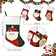 Shyllin 45CM Nikolausstrumpf Groß, Weihnachtsstrumpf 3er Set, Extra Große Weihnachtssocken Kamin, für Weihnachtsbaum, Geschenksocken, Weihnachtsdekoration, Kamin, Wand, Treppe (Rot Grün)