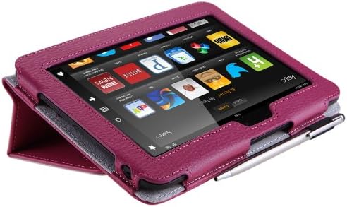 i-BLASON Kindle Fire HD 8.9" inch 4G LTE Tablet Leather Case Cover / Stylus (With Smart Cover Function: Automatically Wakes and Puts the Kindle Fire HD to Sleep) (16GB WiFi) 3 Year Warranty Hot Pink (Magenta)