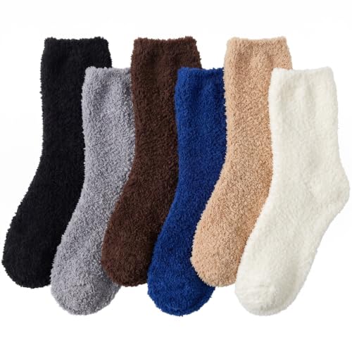 YSense Wear Women's 6 Pairs Fuzzy Fluffy Cozy Socks Warm