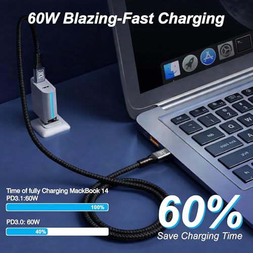 Image of MX USB 3.2 Type C to Type C Cable 10M, Supports up to 60W USB-C Charging, 5Gbps Data Transfer, 4K UHD Video Output at 60Hz, Braided Nylon Cable with Aluminum Alloy Connector
