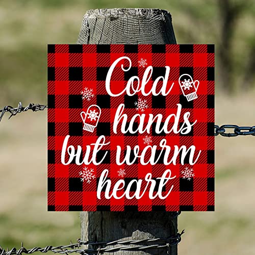 Plaque murale en bois rétro décorative Cold Hands 35x35 cm - 4