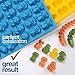Gummy Bear Mold Bpa Free Silicone (Yellow, Blue) - Set of 2 for 86 Candies - 5 Different Types of Animals - Dropper Included - Candy Molds, Gummy Worm Mold, Chocolate Molds, Gelatin Molds, Ice Cube