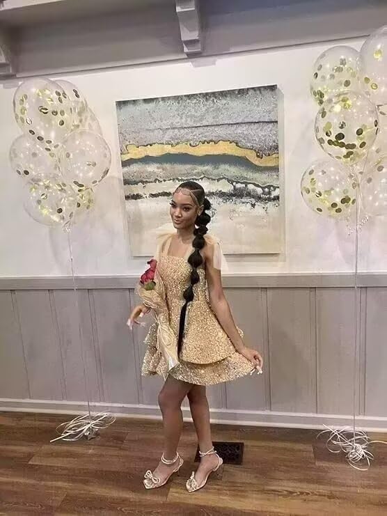 Sparkly Sequin Short Homecoming Dresses 2026 Sequin Short Prom Dress Bow Cocktail Party Dresses - Image 4