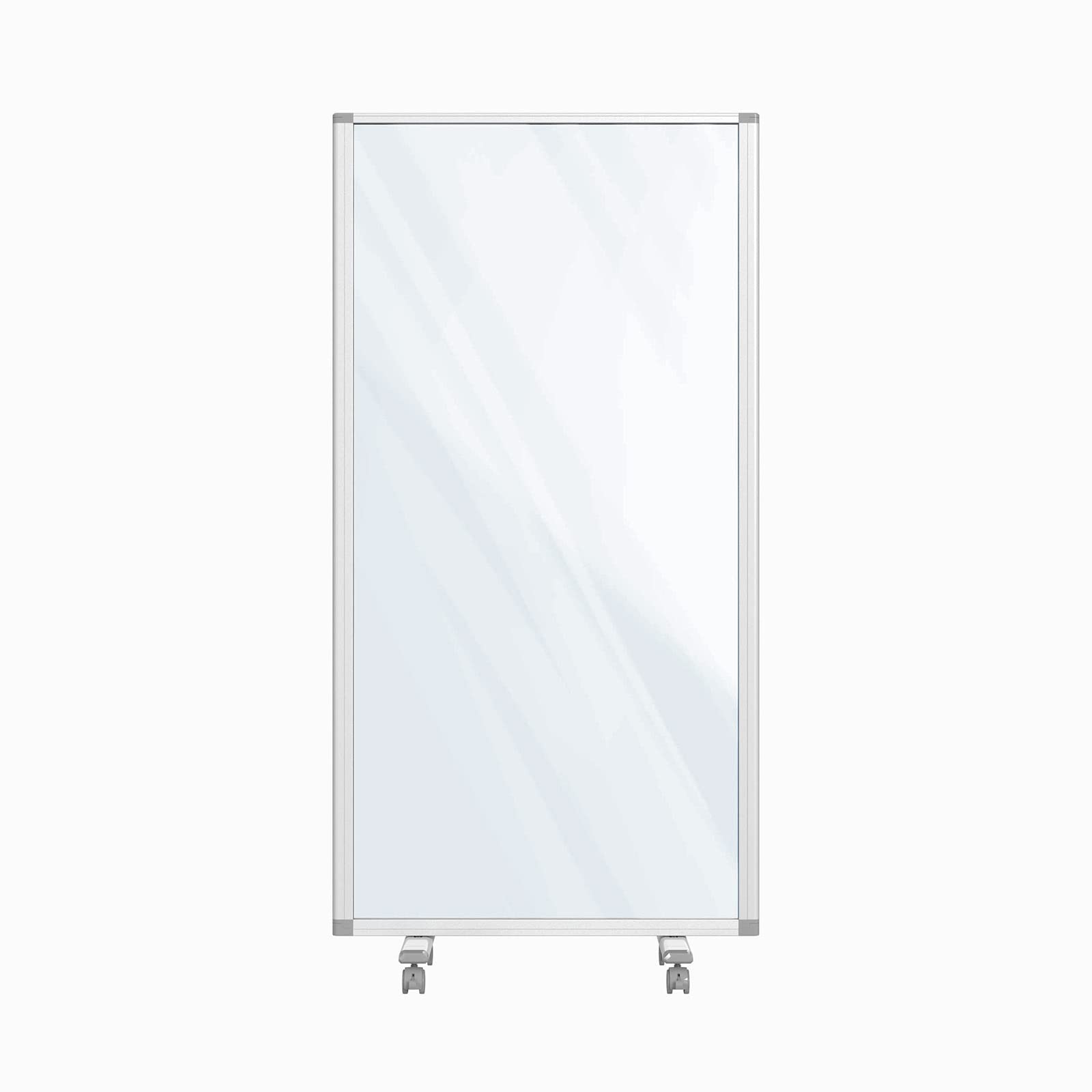 KARAT Tableau Blanc Mobile - avec Cadre en Aluminium Robuste - Tableau de présentation - Surface inscriptible - Magnétique & effaçable (Transparent, 90 x 180 cm)