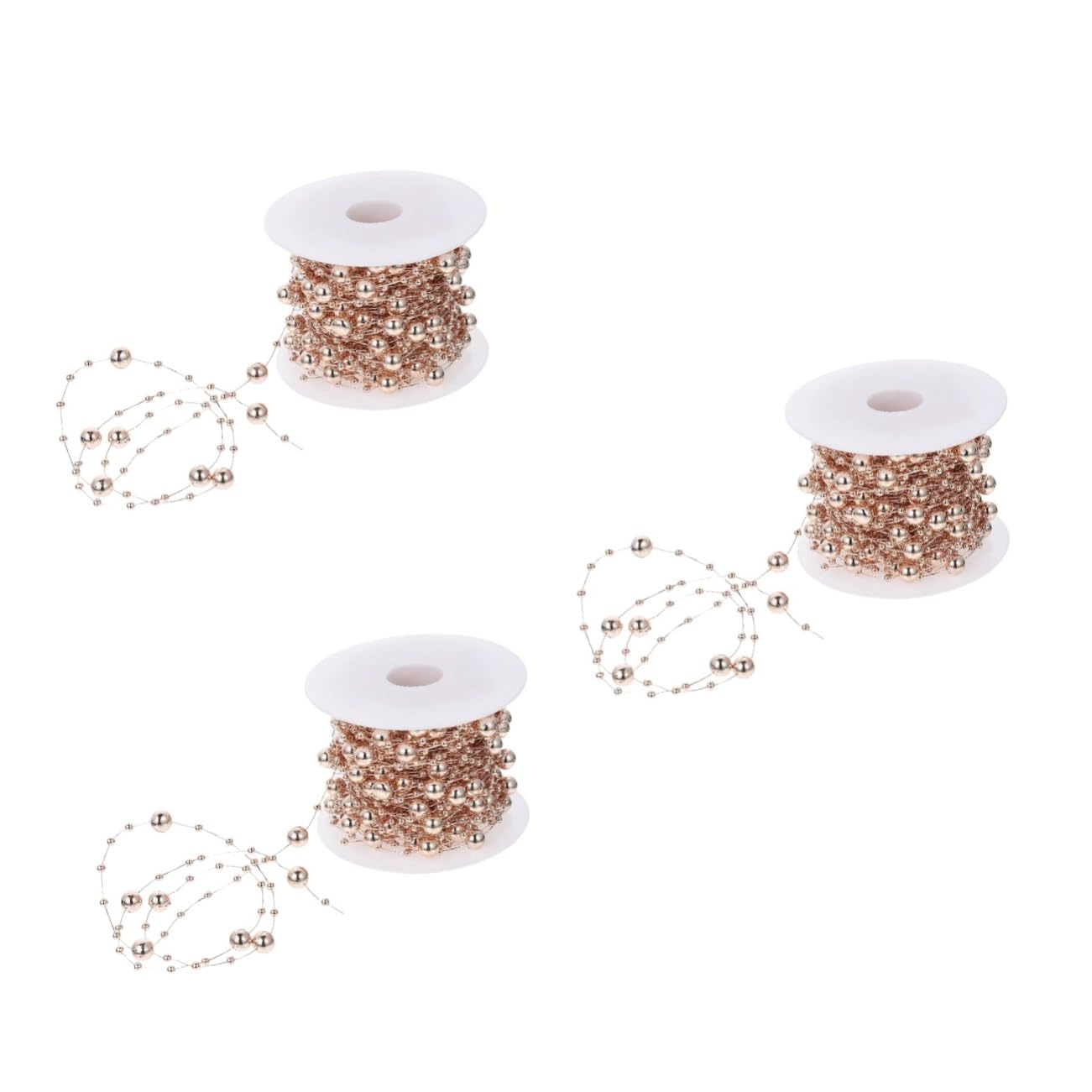 STOBOK 6 Rollen Perlenmaterial Kette Perlenstränge Strassperlenkette Perlengirlandenkette Kette Aus Perlensträngen Strass-accessoires Perlenanhänger Handdekor Braut Plastik Schmuck Herbst
