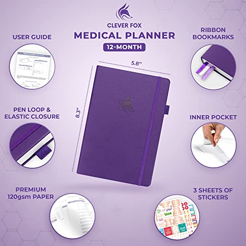 Planificateur médical compact A5 Clever Fox non daté de 12 mois - 2
