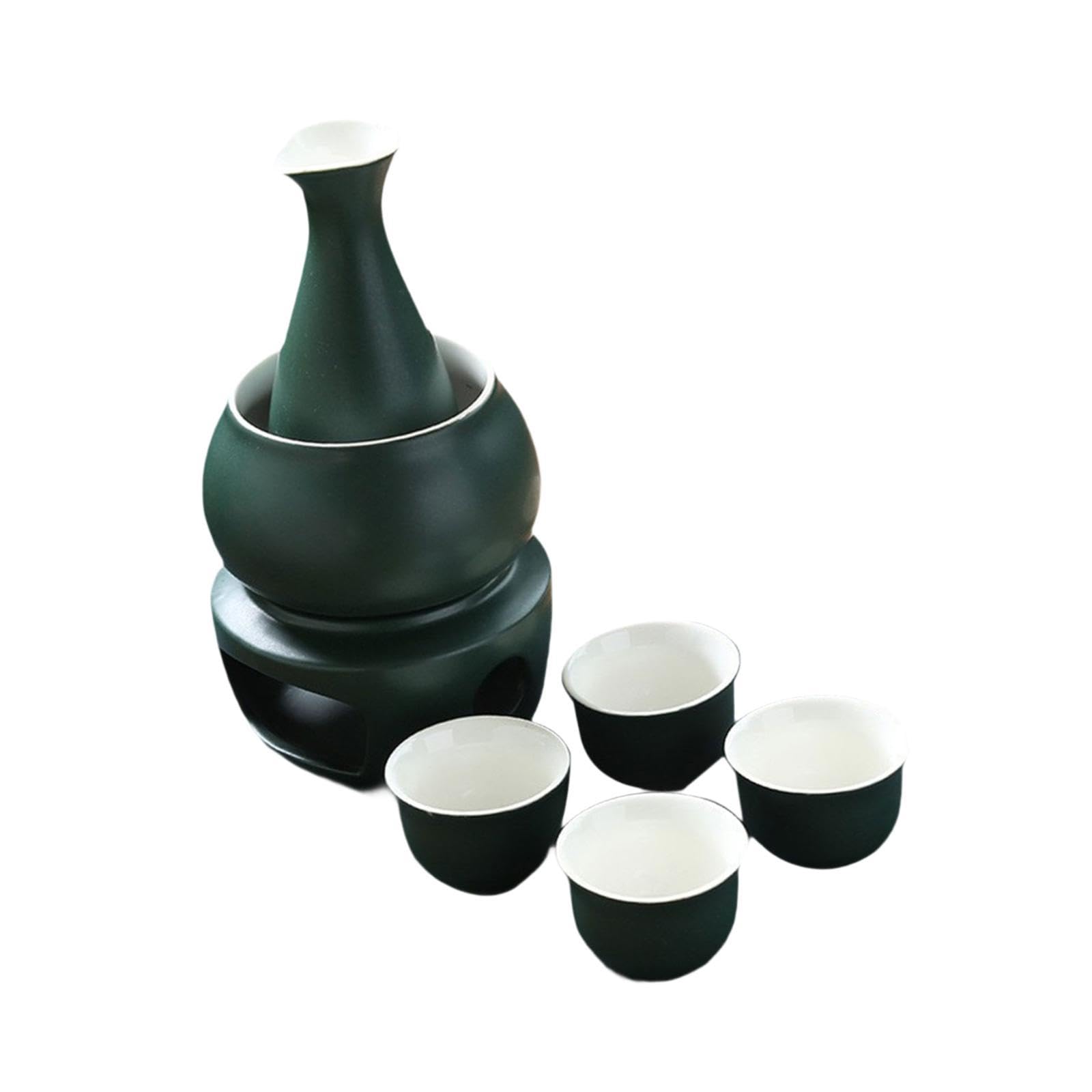 Amazon｜Llazsybz 保温器、、カップ4個付き陶器製酒器セット（飲食店 