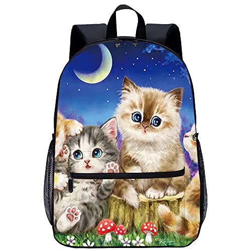 Sac à dos enfant imprimé chat 3D léger contre le mal de dos