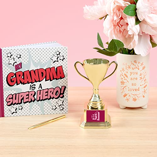Paper Riot Co. Customizable Gold Trophy Cup- Weighted Plastic Novelty Funny Humor Gift For Kids, Awards, Trophy Medals, Party, Rewards, Prizes, Celebrations, Reusable- 8" H X 3.25" W #TOP4