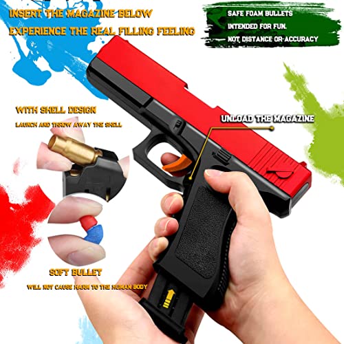 Toy Gun Soft Bullet, Cool Toy Pistol With 60 Pcs Eva Darts, Shell Ejecting Shooting Games Educational Model Toy Guns For Boys, Great Gifts For Kids #TOP3