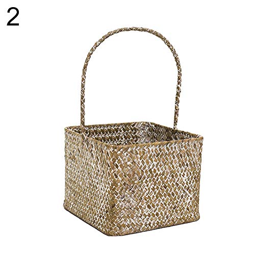 pittospwer Seagrass Woven Decorations for Wedding Dress Holder with Square Flower Candle Holder, 2, L