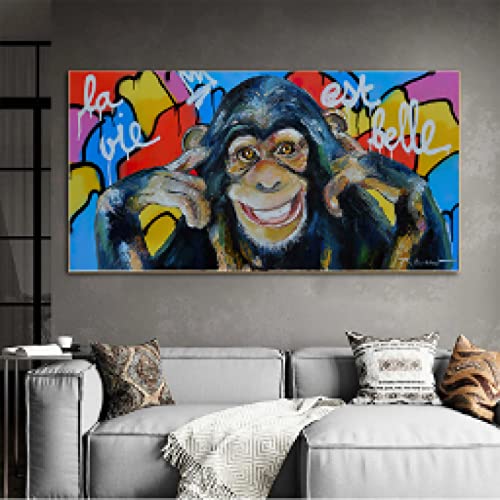 Singe couleur rue graffiti art prints pour affiche murale 60x120