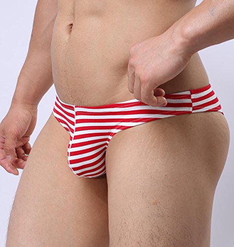 Mendove Men's Sexy Polyester-Cotton Low Rise Stripe Bikinis Underwear Pack of 32