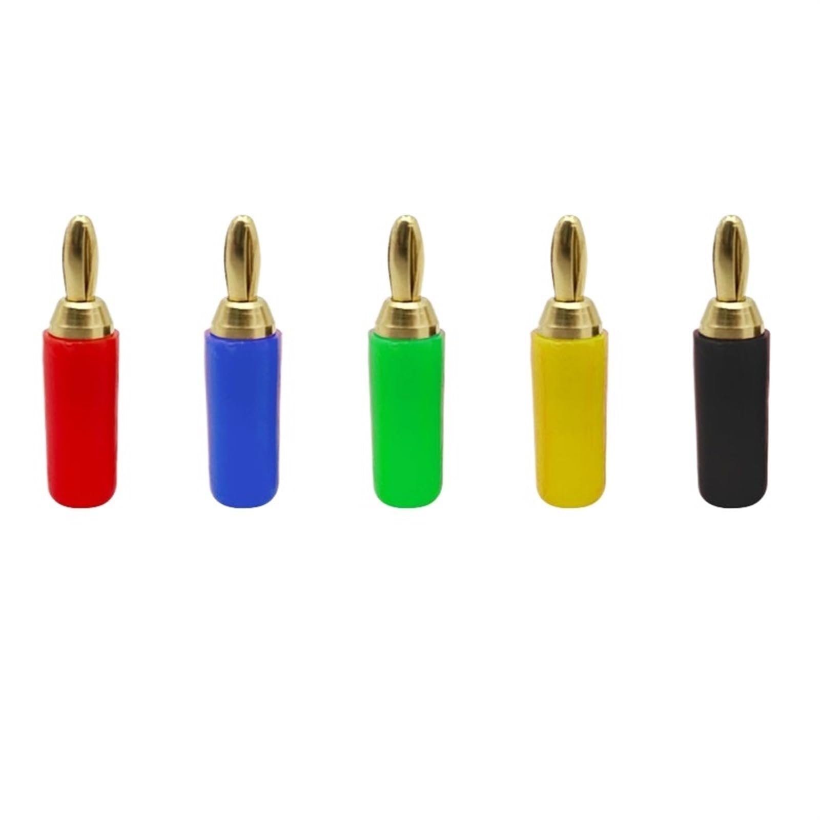 20/80/200 Uds. Conectores Banana de 2,5mm Cable de Altavoz Musical Pin Banana Conectores chapados en Oro de Cobre Puro(200 Green)