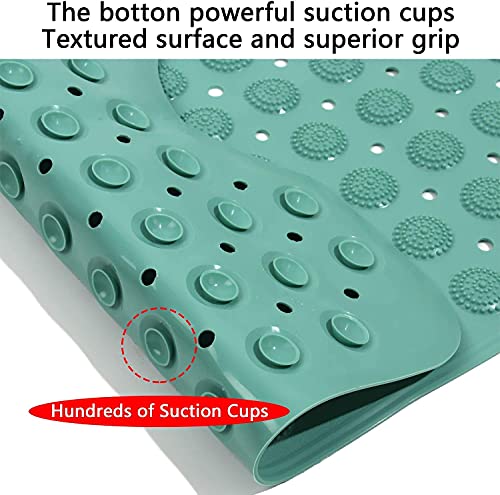 Image of VHKD PVC Bathroom mats Anti Slip Bathroom mat Non Slip Bath Anti Skid Doormat Rectangle (Marsh Green 70x35)