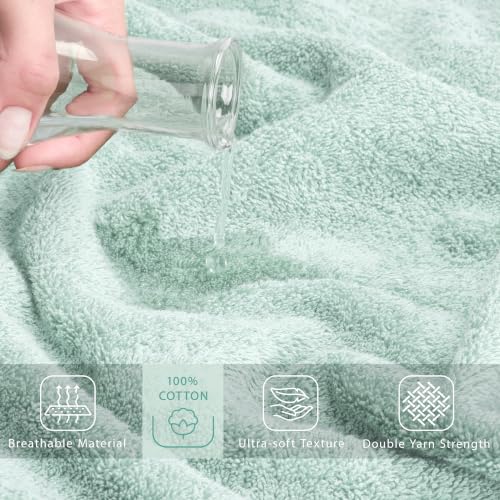Image of Cotton Paradise 100% Cotton Turkish Towel Set, Soft Absorbent Quick Dry, 2 Piece 35x70 Bath Sheet Set, Mint Green