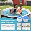 Inflatable Hot Tub, 4-6 Person Large Polygon Portable Blow Up Hot Tub, Leak-Proof PVC Outdoor Spa with 130 Air Jets, Heater Pump and Insulated Cover, 77” X 77”X 25”