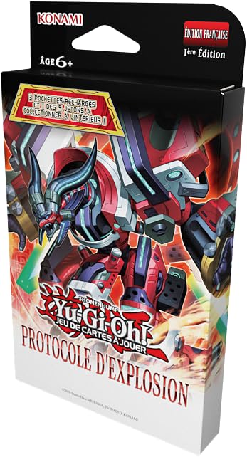 Yu-Gi-Oh! Pack 3 boosters Protocole d'Explosion - 28 Cartes Dont 1 Carte jeton Exclusive - Dès 6 Ans - Édition française