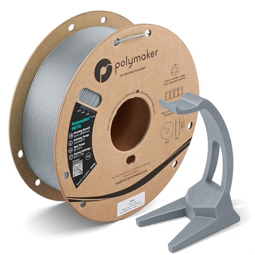 Image of Polymaker PETG Grey 3D Printer Filament 1.75mm 1kg, High Speed PETG up to 300mm /s, High Strength New Formula, Excellent Layer Adhesion, Warp Free, Compatible with Most 3D Printers