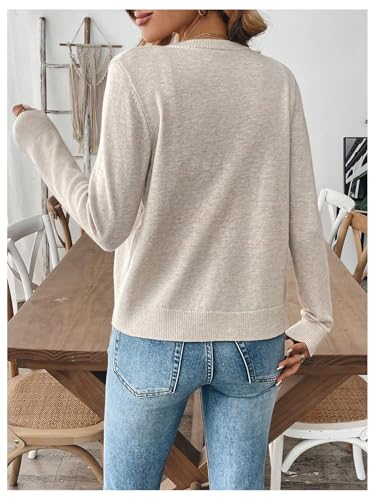 GORGLITTER Women's Cardigan Sweaters Metal Button Down Open Front Long Sleeve Knit Sweater2