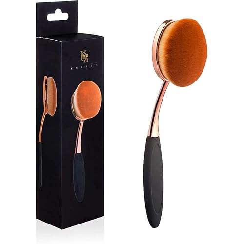 Yoseng Oval Foundation Brush Second Largest Toothbrush Makeup Brushes Fast Flawless Application Liquid Cream Powder Foundation Sunscreen(Medium)