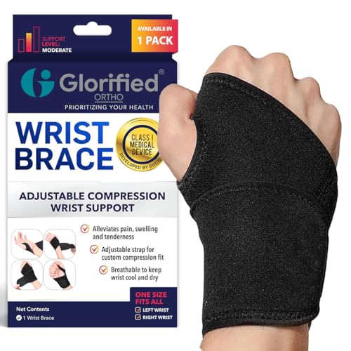 Image of GLORIFIED ORTHOWrist Braces - Wrist Wraps for Pain Relief from Carpal Tunnel, Arthritis, and Tendinitis-Fits Both Right and Left Hands-Compression and Support for Fitness Enthusiasts,Unisex, Neoprene