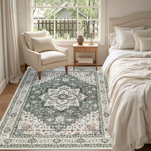 Tapis de salon vintage médaillon tapis lavable 160x250cm - 4