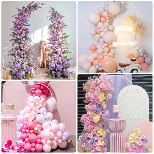Image of Wokceer 6.6FT Arch Backdrop Stand White Metal Wedding Arch Backdrop Stand | Metal Backdrop Arch Stand Balloon Arch for Wedding Ceremony Birthday Party Bridal Baby Shower Photo Booth Backgound Decor